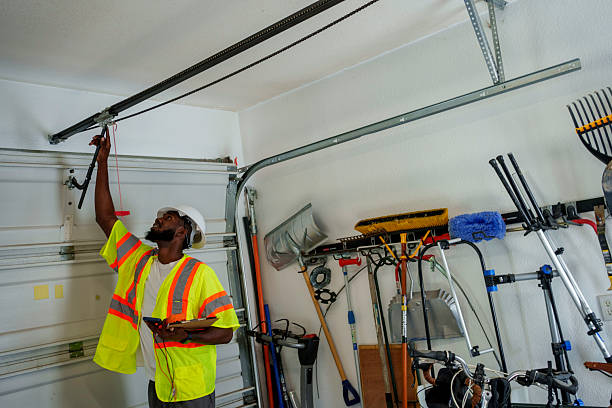 Professional Garage Door Panel Replacement technician working in Goodwell, OK